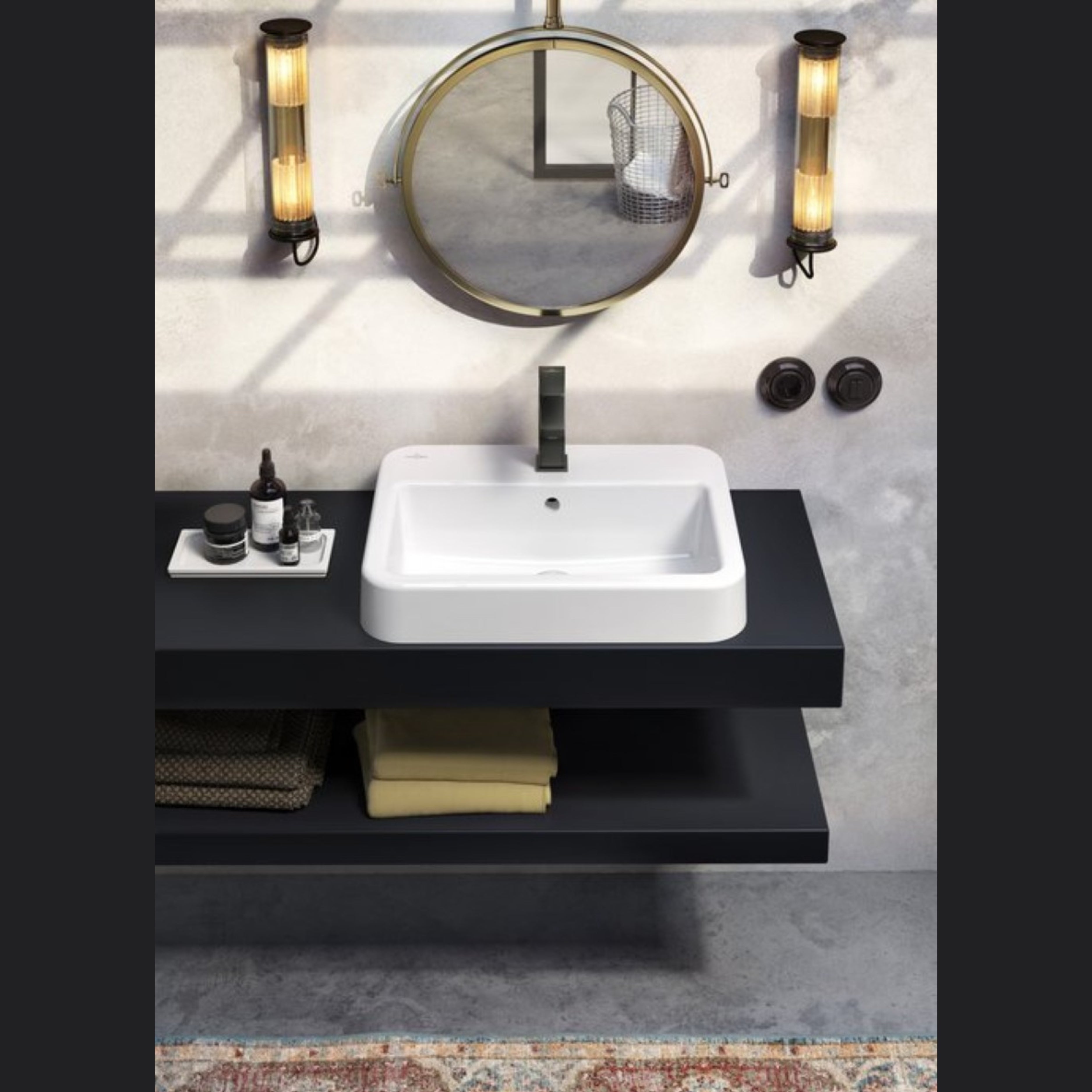 ARCHITECTURA SQUARE BASIN MIXER (WITH POP-UP-WASTE)