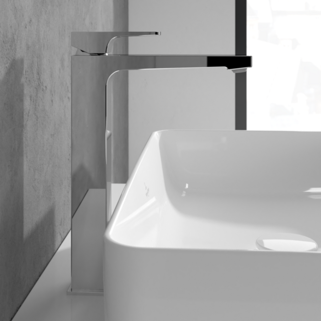 ARCHITECTURA SQUARE TALL BASIN MIXER (WITH POP-UP WASTE)