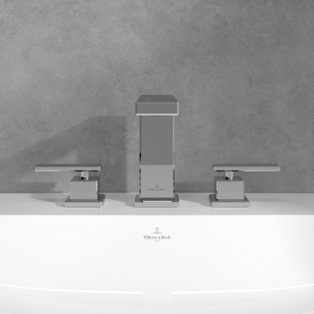 METTLACH DECK MOUNTED 3-HOLE BASIN MIXER (W/O POP-UP WASTE)