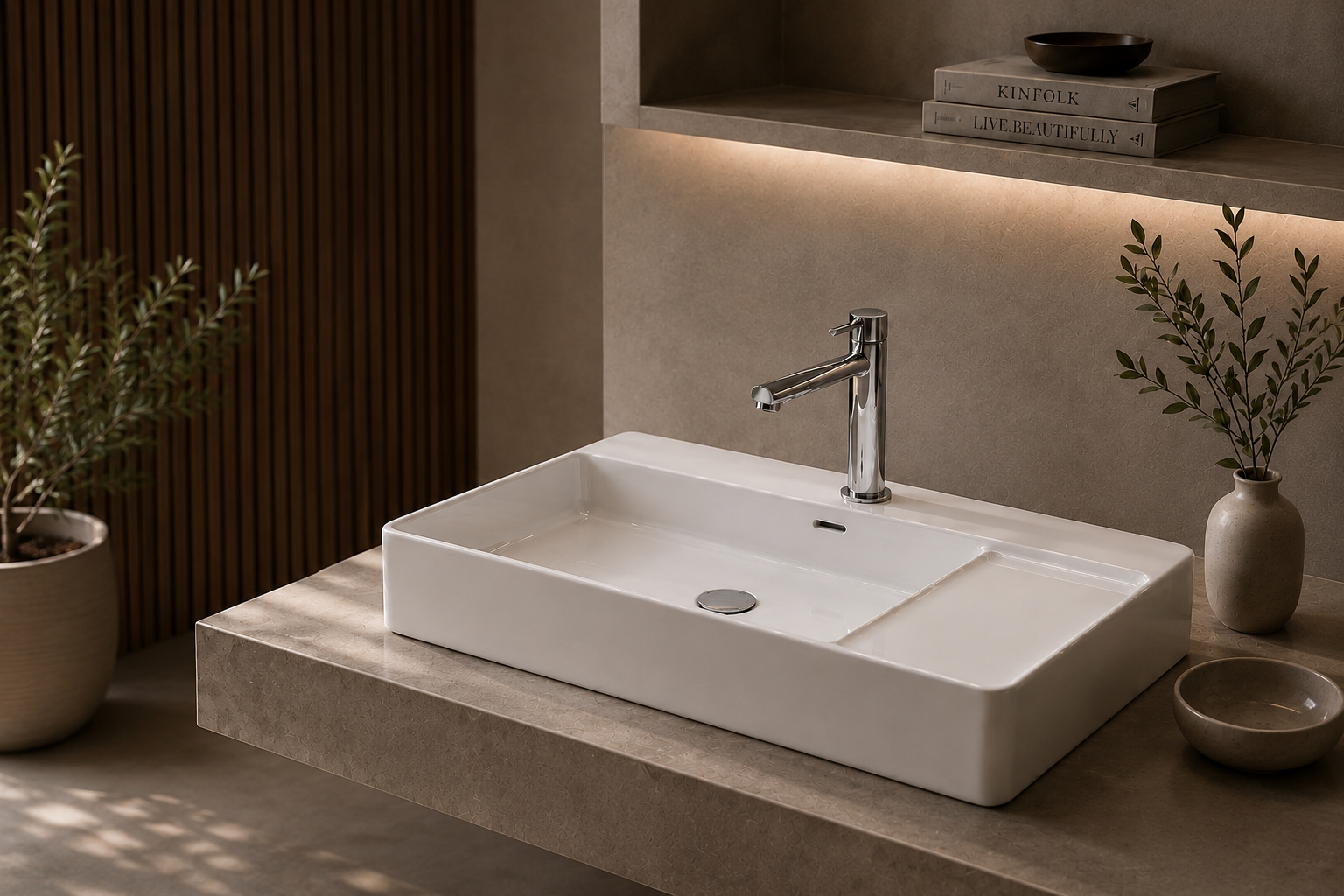 NEOM contemporary washbasin bathroom interior