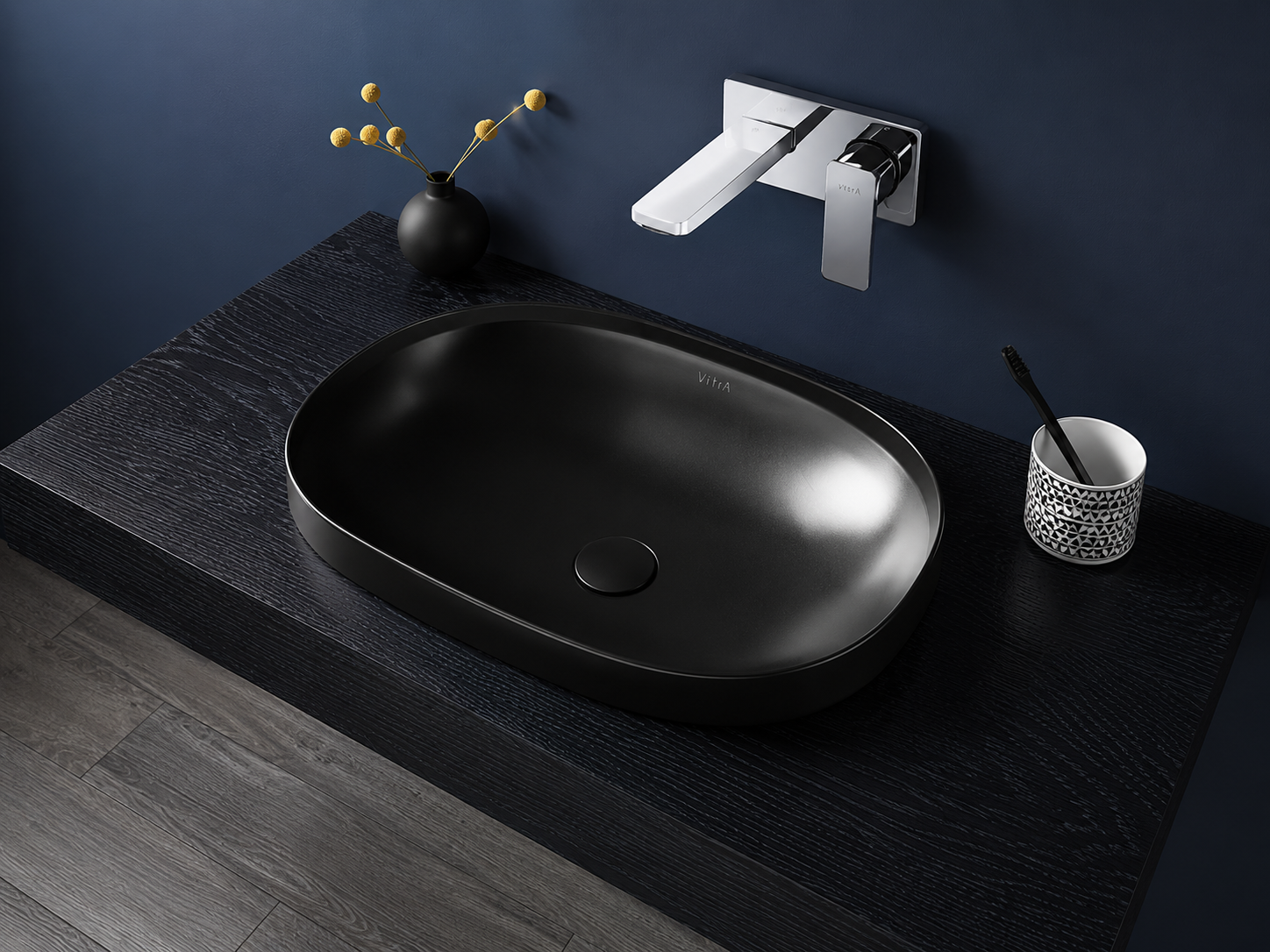 VitrA Frame Countertop Washbasin in Matt Black