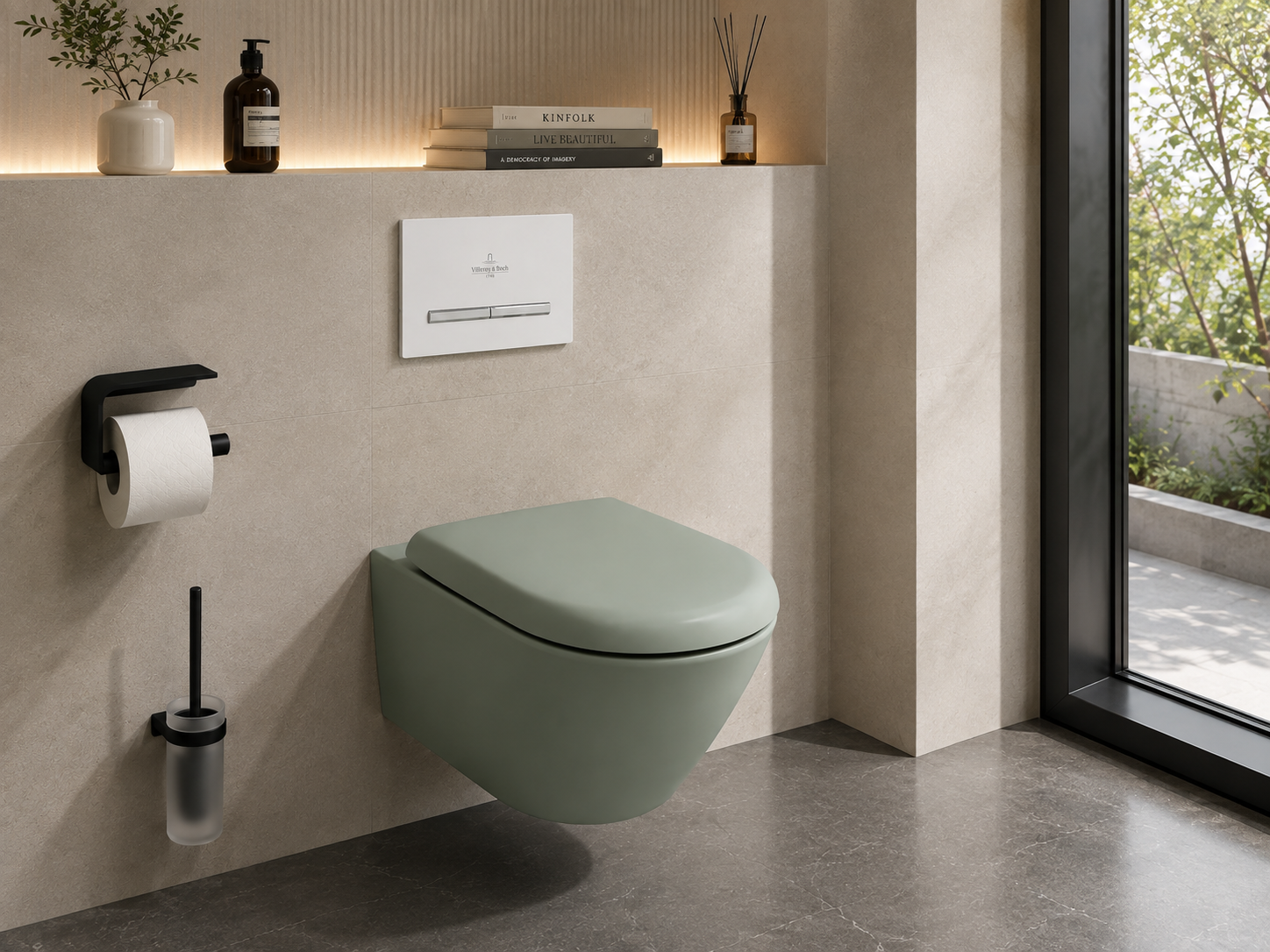 Villeroy & Boch Antao Washdown Toilet in Morning Green